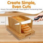 Compact Adjustable Bread Slicer with Crumb Tray