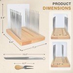 Bamboo Bread Slicer with Knife and Crumb Tray