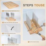 Bamboo Bread Slicer with Knife and Crumb Tray