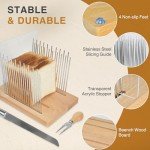 Bamboo Bread Slicer with Knife and Crumb Tray