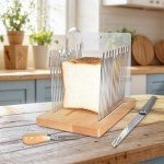 Bamboo Bread Slicer with Knife and Crumb Tray