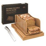 Bamboo Bread Slicer with Adjustable Thickness Guide