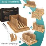 Bamboo Bread Slicer with Adjustable Thickness Guide