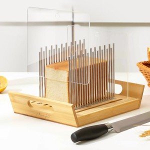 Adjustable Stainless Steel Bread Slicer with Knife