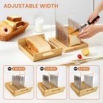 Adjustable Stainless Steel Bread Slicer with Knife