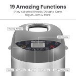 Elite Gourmet Programmable Bread Maker with 19 Functions