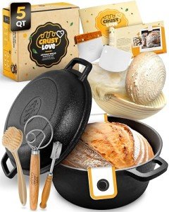 CRUSTLOVE 5QT Cast Iron Dutch Oven for Sourdough