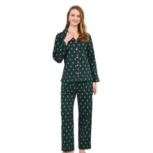 Cozy Cotton Flannel Pajama Set for Women