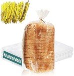 50 Pack Clear Reusable Bread Bags with Ties