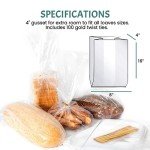50 Pack Clear Reusable Bread Bags with Ties