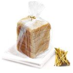50 Pack Clear Reusable Bread Bags with Ties