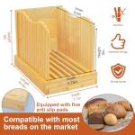 MinBoo Bamboo Bread Slicer with Crumb Tray
