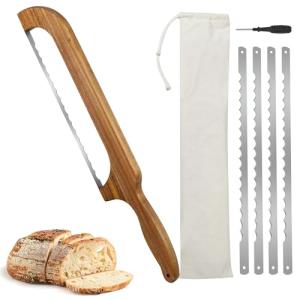 16.7" Sourdough Knife with Wooden Bread Slicer