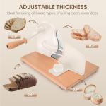 Manual Bread Slicer with Hand Crank and Thickness Adjuster