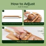 Keechee Adjustable Bread Slicer with Thickness Guide