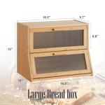 Bamboo Double Layer Bread Box with Acrylic Panel
