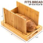 Adjustable Bamboo Bread Slicer with Crumb Tray