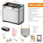 KBS Pro Stainless Steel Bread Machine, 2LB 17-in-1