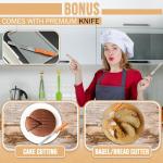 Adjustable Bread Slicer with Crumb Tray & Knife