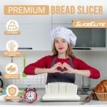 Adjustable Bread Slicer with Crumb Tray & Knife