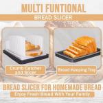 Adjustable Bread Slicer with Crumb Tray & Knife