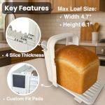 Adjustable Bread Slicer Guide with Rubber Paddings
