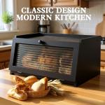 Farmhouse Bread Box with Window for Kitchen Countertop