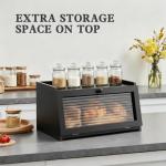 Farmhouse Bread Box with Window for Kitchen Countertop