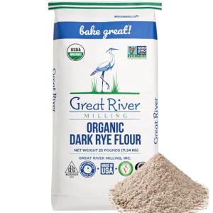 Organic Dark Rye Flour, Stone Ground, 25 lbs