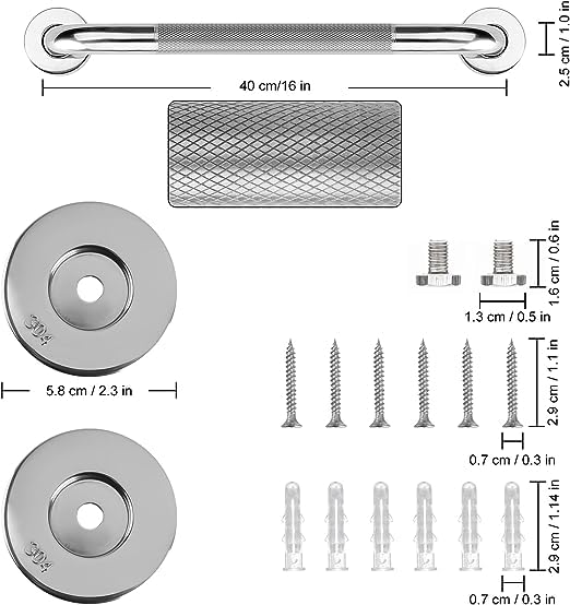 Stainless Steel Non-Slip Bathroom Grab Bar