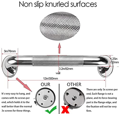 12-Inch Stainless Steel Bathroom Grab Bar