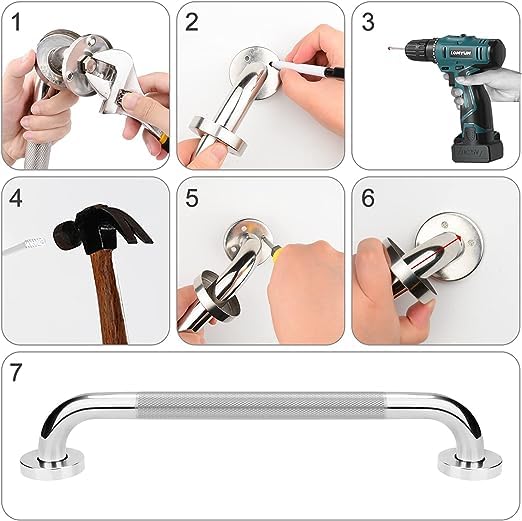 Stainless Steel Non-Slip Bathroom Grab Bar
