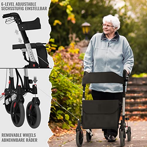 Folding Rollator with Adjustable Seat Height