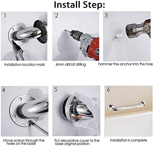 12-Inch Stainless Steel Bathroom Grab Bar