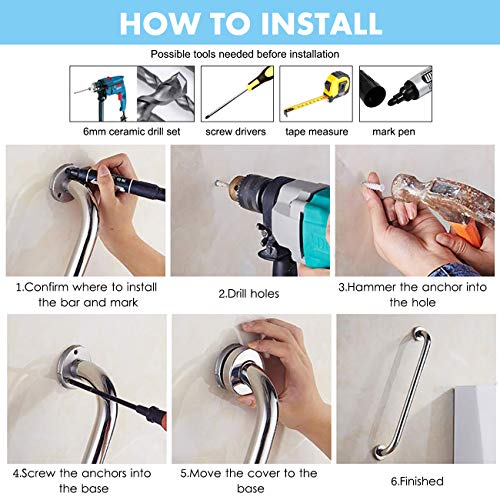 Stainless Steel Bathroom Grab Bar - 10 inch