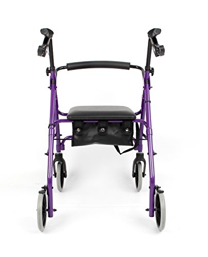 Lightweight Folding Four Wheel Rollator, Purple