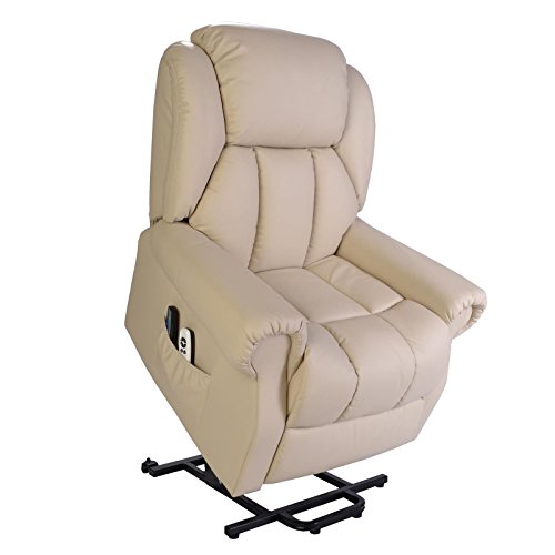 Leather Dual Motor Riser Recliner with Heat & Massage