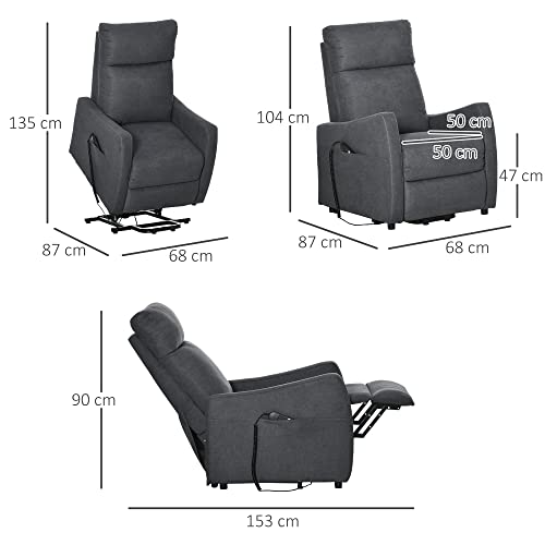 Electric Lift Chair for Elderly with Remote, Grey