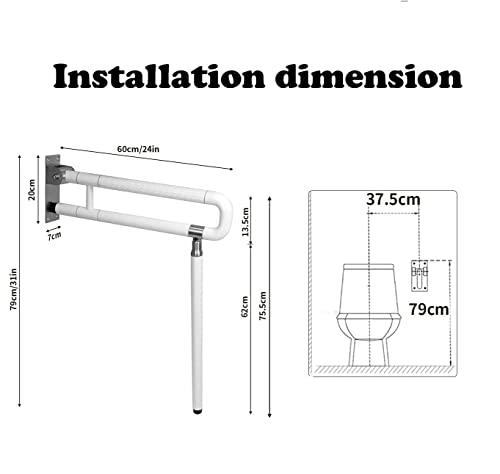 Foldable Toilet Hand Rail for Bathroom Safety