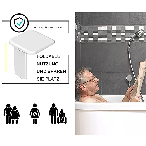 Foldable Wall-Mounted Shower Seat for Elderly