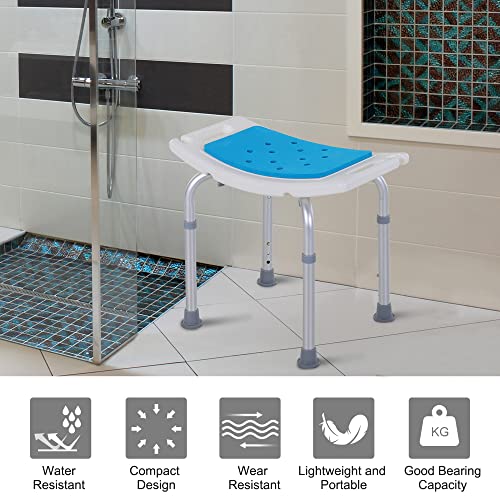 Adjustable Shower Stool with Non-Slip Seat