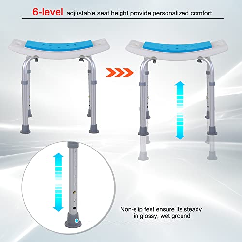 Adjustable Shower Stool with Non-Slip Seat