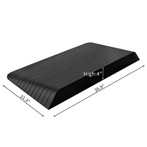 Solid rubber threshold ramp for mobility devices