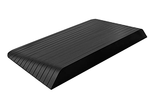 Solid rubber threshold ramp for mobility devices