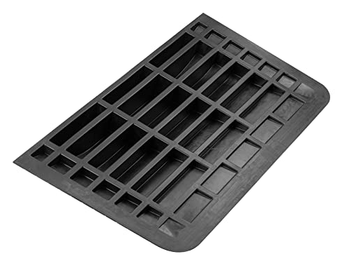 Solid rubber threshold ramp for mobility devices