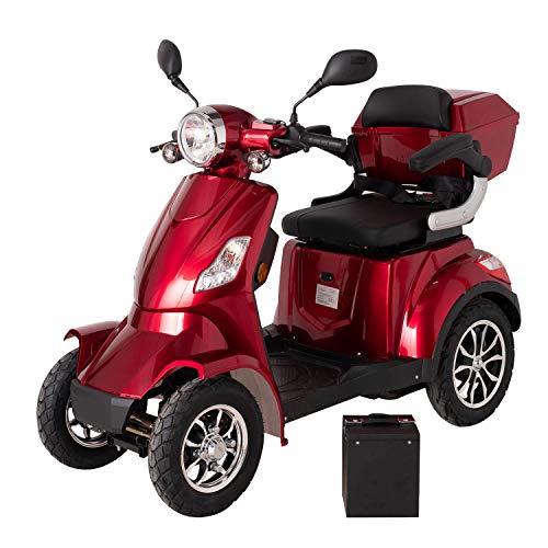 Red Electric Mobility Scooter with Lithium Battery