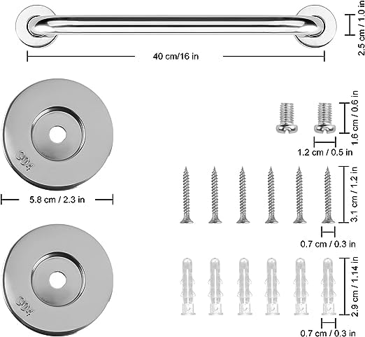 24" Stainless Steel Bathroom Grab Bar