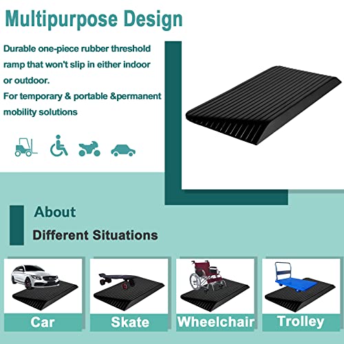 Heavy Duty Rubber Threshold Ramp - 3" Rise