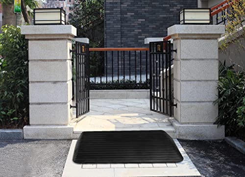 Solid rubber threshold ramp for mobility devices