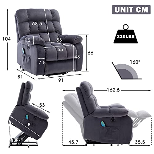 Electric Lift Recliner Chair with Massage & Heat